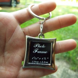 Photo frame key chain- silver